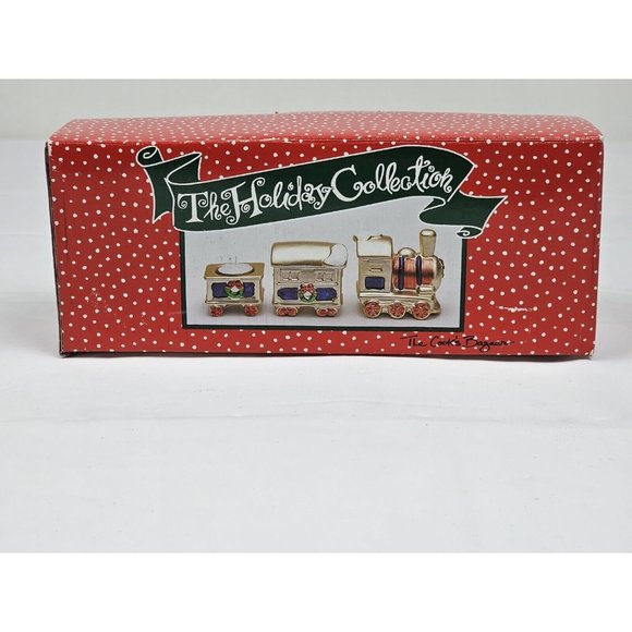 The Holiday Collection The Cooks Bazaar 3pc Train Candle Holder Christmas Decor - Picture 3 of 4